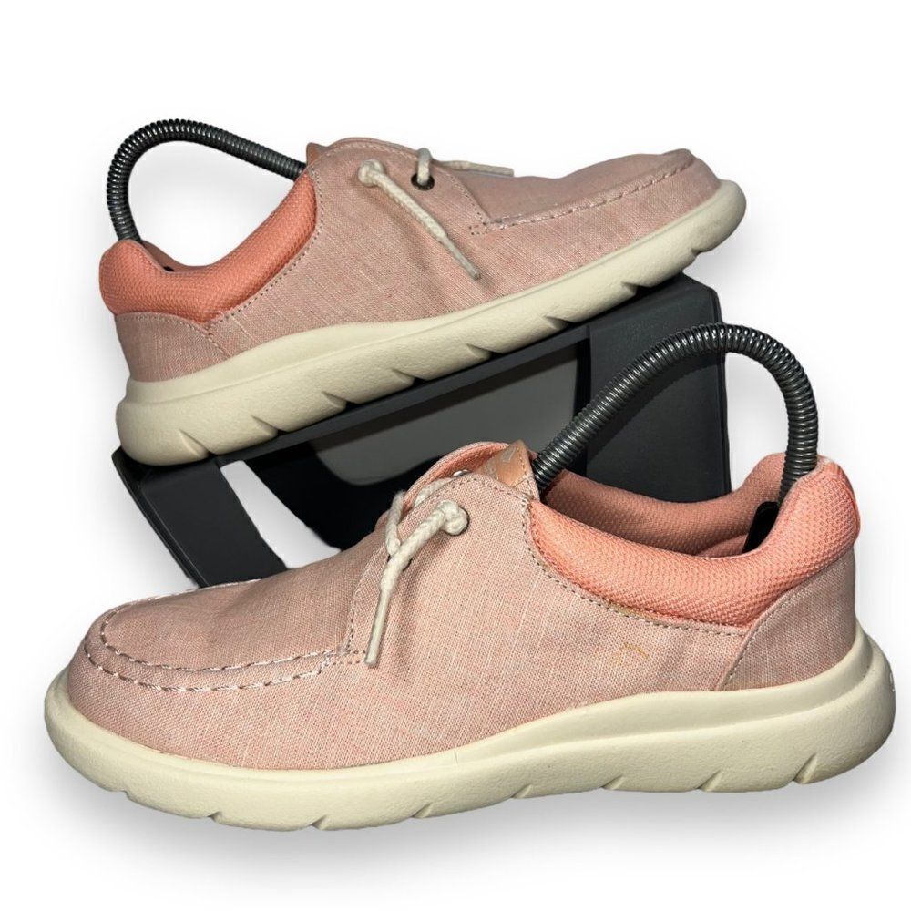 Sperry Top-Sider Captain's Moc Chambray Loafers Peach STS87231 Women's 7M
